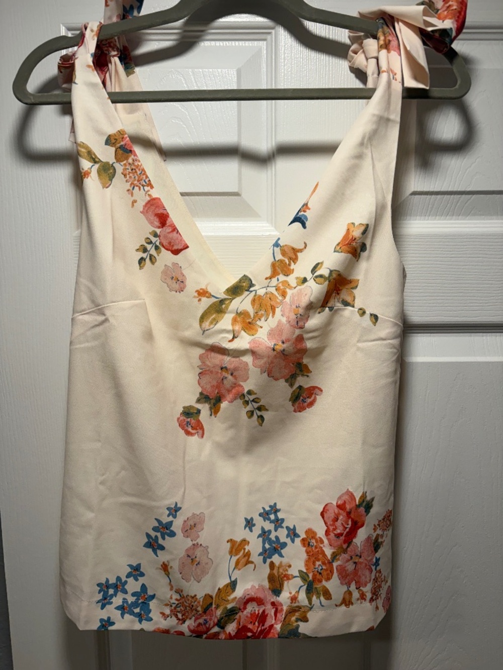 Sézane Floral Tie-Shoulder Top Size 32